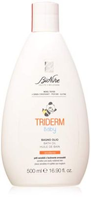 Bionike Triderm Baby - Bagno Olio Neonato e Bambino per Pelli Sensibili, Deterge Delicatamente e Contrasta Secchezza e Irritazione, Dona Protezione e Morbidezza alla Pelle, 500 ml