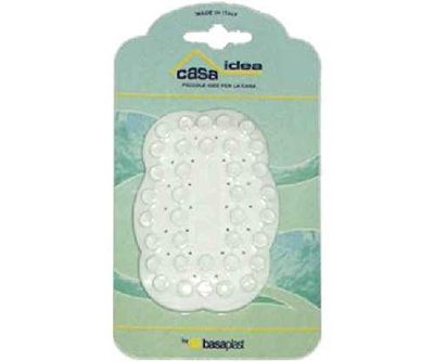 Basaplast BAS033 - Jabonera de baño y cocina con ventosa, color blanco, de goma, 17 x 9 x 1 cm
