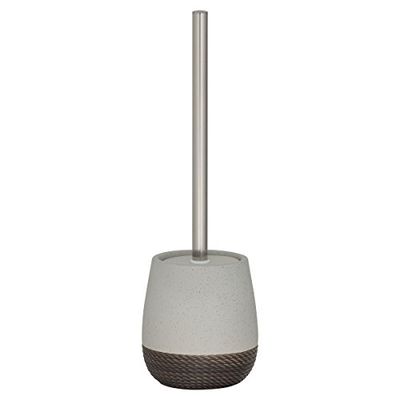 Sealskin Braid Toilet Brush and Holder, Ceramic, Light Grey, 11.5 x 26 x 11.5 cm
