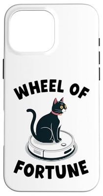 Wheel Of Fortune Cat On Robot Vacuum Cleaner Cat Case for iPhone 16 Pro Max