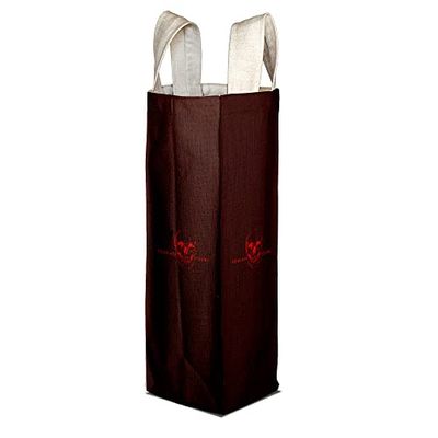 Bonamaison Bolsa de Vino de Lona de algodón con impresión Digital, Bolsa de Botella, Tapas de Botella de Vino, Bolsa de Soporte para Vino, tamaño: 16,5 x 31,5 x 7,5 cm