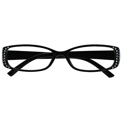 The Reading Glasses Company Black Diamonte Style Readers Designer Style Womens Ladies UVR093BK +1.50