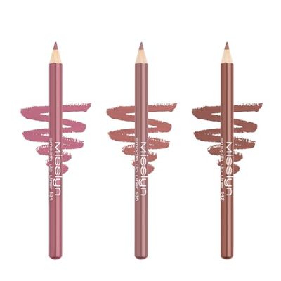 Misslyn Set Matite Labbra a Lunga Durata e Texture Morbida, Lip Liner Ultra Cremoso, Facile da Applicare e Sfumare con Vitamina E e Cere Nutrienti - 3 Colorazioni Nude