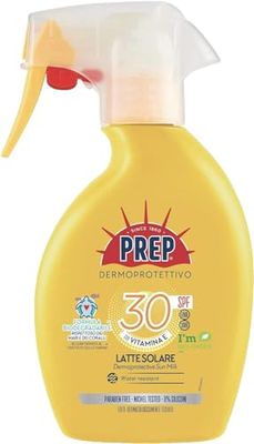 Prep Trigger Solare SPF30, Crema Solare 30SPF con Vitamina E e Glicerina, Protezione Solare Raggi UVA e UVB, Formato 6 Confezioni da 200ml