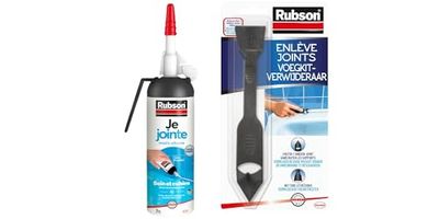 Rubson Je Jointe Mastic Transparent 100 ml & Enlève Joint à double embout – Outil pour enlever facilement les joints en silicone – Raclette de finition pour nettoyer les résidus