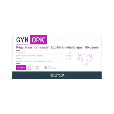 Densmore - GYN'OPK - Régulation hormonale et Glycémie - SOPK - Omega 3, Myo inositol, Acide folique, Zinc et Chrome - Complément alimentaire - 30 sachets - 1 mois