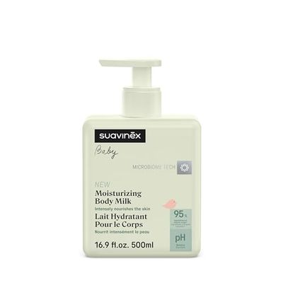 Suavinex, Delikat Exrta schampo för barn +0 M och spädbarn, bränner inte ögon, tårfri, ingen tvål, lämplig för känslig hud, 92% ingredienser av naturligt ursprung, med prebiotika, 500 ml