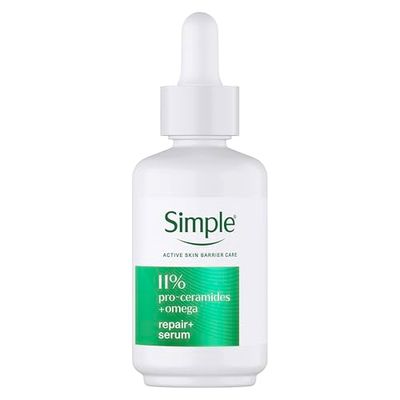 Simple 10% Ceramide Boosters and Omega Complex Face Serum – Hydrates Dry, Sensitive Skin – Deeply Nourishes and Strengthens Skin Barrier – 30ml