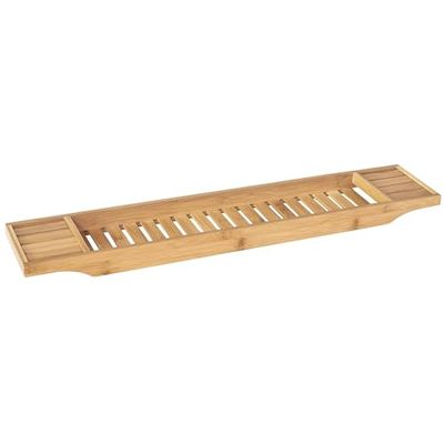 DRW Support Plateau Extensible pour Baignoire en Bois Naturel 70 x 17 x 4,5 cm