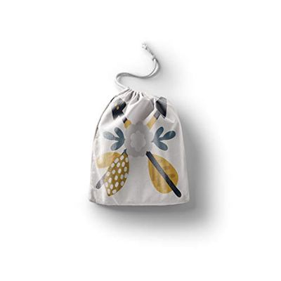 Bonamaison Printed Cotton Produce Bag with Drawstring, Reusable Grocery Bag, Biodegradable Eco-Friendly Bags, Travel Pouch, Sachet Bags, Shopping Bag, Eco Friendly, Foldable, Size: 20x30 cm