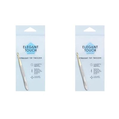 Elegant Touch Essential Implements Straight Tip Tweezers (Pack of 2)