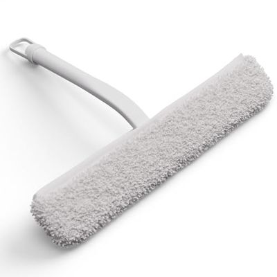 GÜTEWERK shower squeegee white 9 in - incl. chrome suction cup hook - stainless steel core - silicone rubber squeegees for bathroom cleaning - window screen wiper cleaner glass scraper blade showers