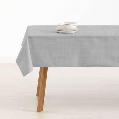 BELUM Nappe Anti-Taches, Taille 200 x 155 cm - Nappe au Toucher Extra Douce, Couleur Gris Moyen, Nappe 100% fabriquée en Espagne, Tissu 100% Coton Biologique, Nappe modèle uni