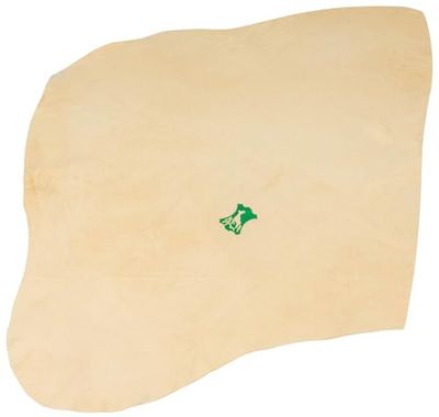 WALSER Chiffon de nettoyage pour voiture, Chamois chiffon sec en 100% peau de mouton, chiffon en peau de chamois pour un nettoyage sans traces ni peluches beige 52x35 cm