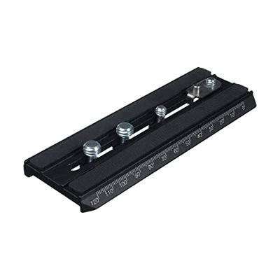 Manfrotto 501PLONG Piastra per Testa Serie 501, con Attacco Rapido, 1/4"-3/8", 14 cm, in Alluminio, Nero