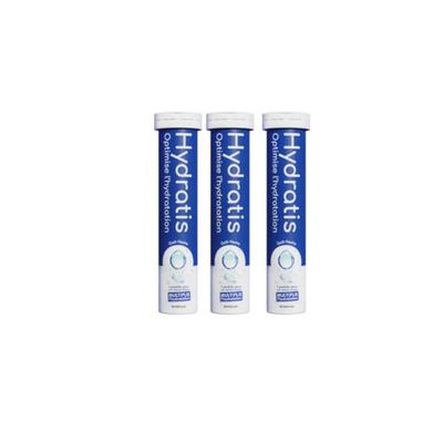 HYDRATIS - Pastilles Hydratation Electrolytes - Neutre - Améliore l'Hydratation et Favorise l'Énergie - Formule Isotonique - Sport, Récupération, Bien-être - 3 tubes (60 Pastilles)