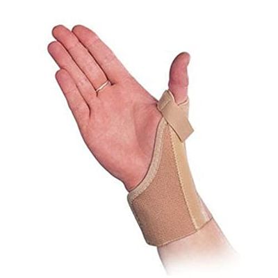 Performance Health Elastic Thumb Spica & Wristlet, Beige, Right, Small 13-15 cm (5-6 Inch), Improves Proprioception, Anatomically Contoured Aluminum Thumb Splint, Stretch Elastic Compression