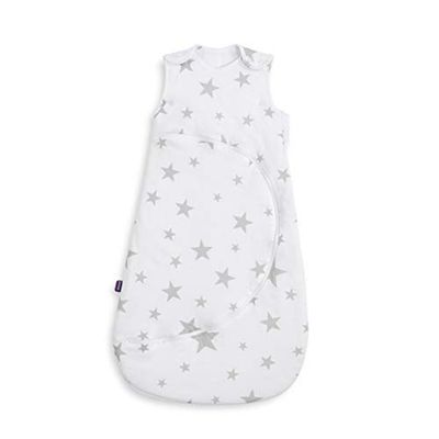 Snuz Gigoteuse pour bébé avec fermeture éclair – pour un changement facile des couches, gigoteuse en coton super doux, avec boutons-pression, conforme à la norme de sécurité britannique, étoile grise,