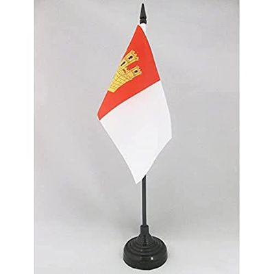 Drapeau de table Castille-la-Manche 15x10cm - PETIT Drapeaux DE BUREAU de Castilla La Mancha - Espagne 10 x 15 cm - AZ FLAG