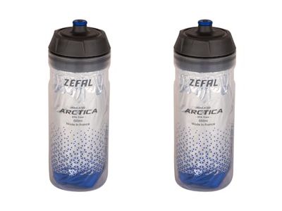 ZEFAL Pack Arctica 55 - Set di due Borracce per Bicicletta - Borraccia Termica Bici - Inodore e Impermeabile - Borracce Ciclismo Senza BPA, 2 x 550ml - Argento/Blu