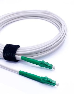 Elfcam® - LC/APC till LC/APC singelläge Simplex fiberoptisk kabel, 9/125μm LSZH vit optisk strumpeband (100 m)