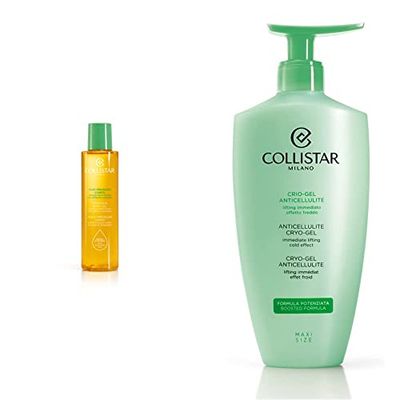 Collistar Olio Prezioso Corpo, Rassoda, nutre, tonifica e stimola la microcircolazione, 150ml & Crio-Gel Anticellulite, Crema corpo lifting ad effetto freddo, 400 ml