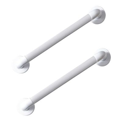Homecraft Moulded Fluted Grab Rail, Durable PVC Safety Rail and Mobility Aid for Bathroom for Elderly, Disabled and Handicapped Users, Indoor and Outdoor Attachment, 30.5cm (Pack of 2)