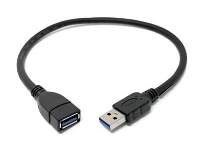 System-S – Prolunga USB 3.0 Tipo A (maschio) su USB 3.0 Tipo A (femmina), cavo di ricarica/dati, 30 cm