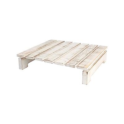 T&G Woodware Slatted Table, Wooden, Rustic White, L340 x W310 x H75mm