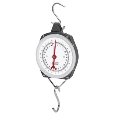 PFIFF 103108 snelweegschaal, weegschaal met slagvaste metalen behuizing en plexiglas front, inclusief twee roestvrijstalen haken, 100 kg