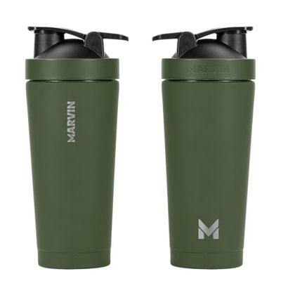 MARVIN TERMO THE SHAKED 750 ML | Termo de acero inoxidable | Conserva frío 12 horas | Conserva calor 8 horas | Botella de Agua de Acero Inoxidable | Sin BPA | Tapa antifugas | Cadet