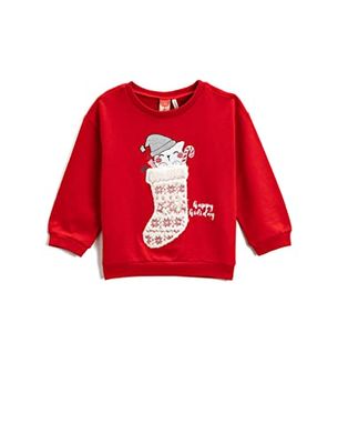 Koton Babe meisje kerst thema sweatshirt applique detail katoen, Rood (401), 36/48 Months