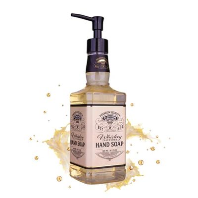 accentra SPECIAL BLEND handtvål i flaska i whiskyflasklook, 480 ml handtvål i pumpdispenser, flytande tvål, whiskydoft - påfyllningsbar