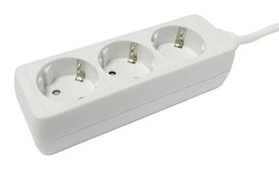 Base de 3 Tomas con Cable de 3m, económica, Ideal para conectar múltiples Dispositivos eléctricos en casa o en la Oficina.