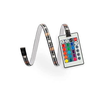 KSIX TV-LED-remsor 55 tum, fjärrkontroll, 16 RGB-färger, 4 dynamiska lägen, 6 remsor 53 cm, skärbar