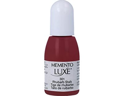 Tsukineko Inker Stamp Ink-15 ml-Red, Rhubarb Stalk-Accessories Reinker for Memento Luxe Ink Pads, 15ml