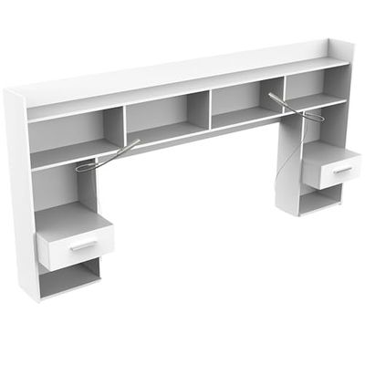Demeyere 155027 Lit Evolutif LED Chicago 222 x 109 x 38 cm, Avec Plusieurs étagères branco, branco