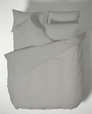 Plain Geverfd Katoen Percal Donkergrijs 200TC Flat Sheet 240 x 280 cm