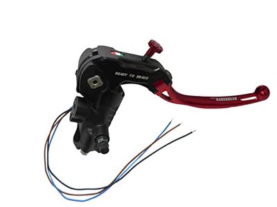 Pompa Freno Ready To Brake Prs 19X17-18-19 Con Leva Snodata Lunga Rosso per Kawasaki ZZR 1400 dal 2006 al 2007, CC 1400