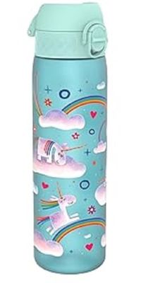 Ion8 Botella Agua, 500ml, a Prueba de Fugas, Fácil de Abrir, Cerradura Segura, Apta para Lavavajillas, Sin BPA, Asa de Transporte, Fácil de Limpiar, Neutro en Carbono, Diseño Unicornios Planetarios