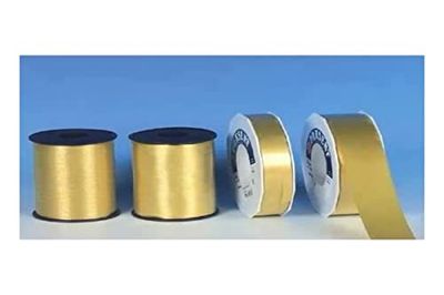 C.E. PATTBERG Cinta regalo color oro, 91 m de cinta embalar para rizar, 25 mm ancho para manualidades, decoración y envolver regalos para cualquier ocasión