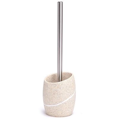 MSV 141595 - poliresina malua escova de casa de banho com suporte, cor bege