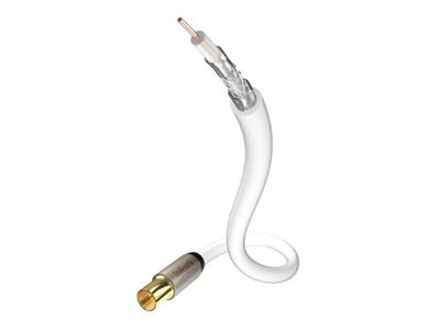 inakustik – 004261015 – Premium coax antennekabel | Speciaal ontwikkeld voor de eisen voor hoge-resolutie televisieformaten (HDTV) | 1,5 m in wit | 100 dB - 3-voudige afscherming - massieve geleider