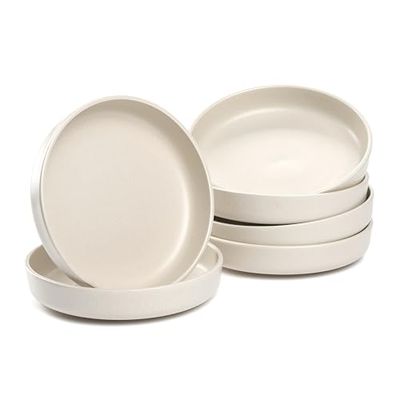 LEONARDO HOME Roma 027260 Lot de 6 assiettes plates, diamètre 19,7 cm, passent au micro-ondes et au lave-vaisselle, empilables, vaisselle en céramique pour 6 personnes, en faïence, surface légèrement