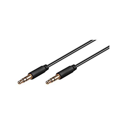 Goobay 69106 Cavo di Collegamento Audio AUX, Stereo da 3.5mm e 3 Pin, Slim, CU, Nero, 1.5m Lunghezza del Cavo