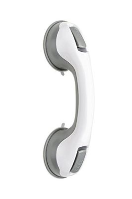 Premier Housewares 1601480 Poignée Barre d'Appui Ventouse Platique Gris/Blanc