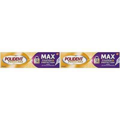 Polident Crème Fixatrice Maximum Contrôle, Pour Prothèses Dentaires Partielles ou Complètes, Embout Précision, 40g (Lot de 2)