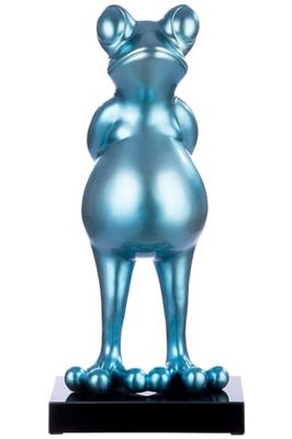 Sculpture, Frog, Synthetic resin, blue, PU 1, L. 30 cm, W. 30 cm, H. 68 cm