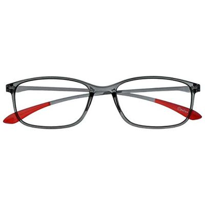 OPULIZE Ice Super Leggero Occhiali Da Lettura Cristallo Grigio Donna Uomo Cerniere Molla R61-7 +1,50