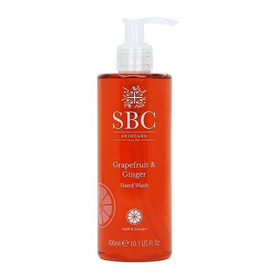 SBC Skincare Grapefruit & Ginger Hand Wash 300ml - Uplifting and Moisturising Liquid Hand Soap for All the Family